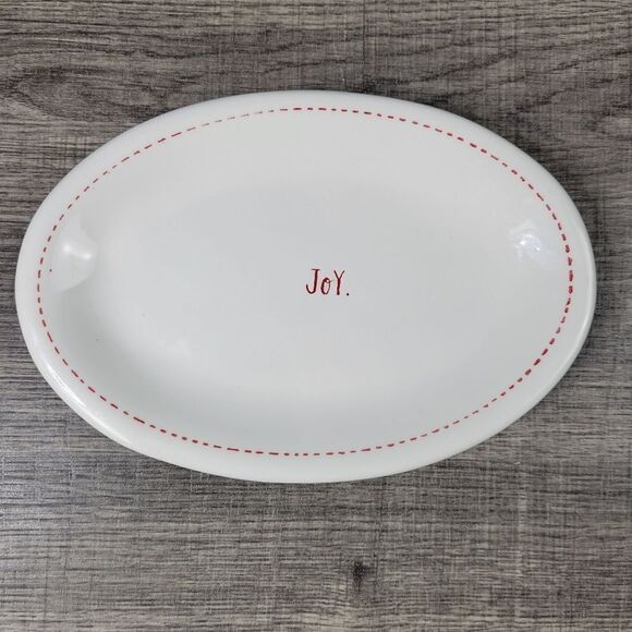 Rae Dunn Artisan Collection Oval‎ Christmas Appetizer Plate Set - Picture 4 of 9